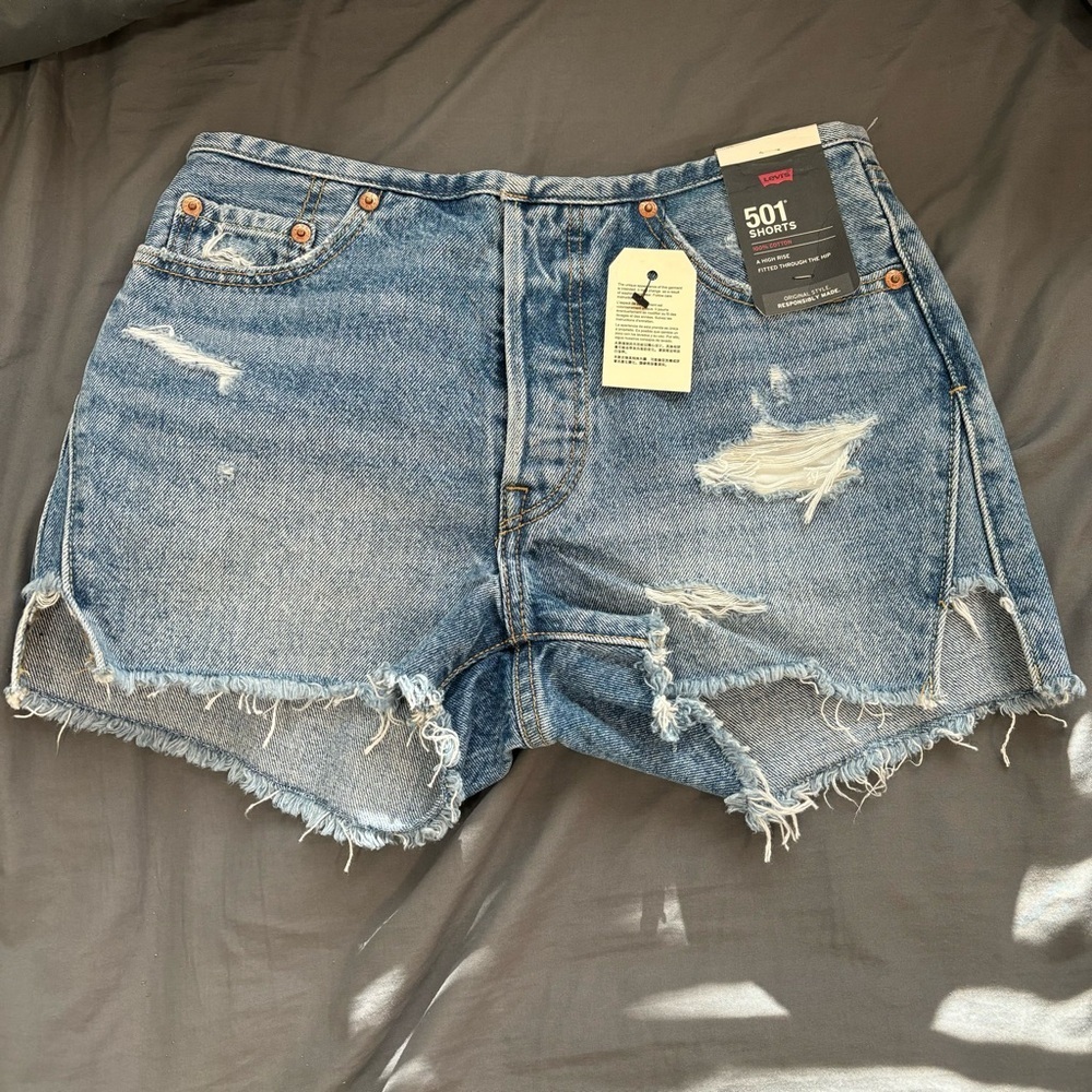 Levi’s Ripped Denim 501 Shorts